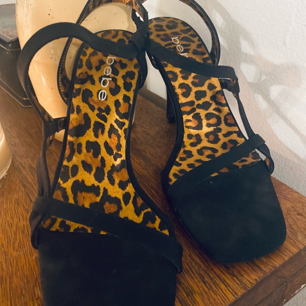 Size 7 Bebe black heels LIKE NEW